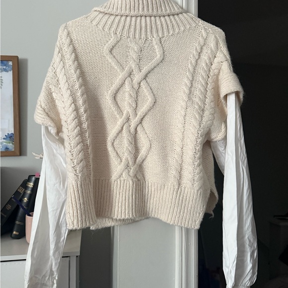 Love Tree Cream Chunky Knit Turtleneck Sweater - Picture 1 of 3